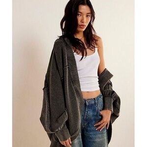 FREE  PEOPLE Forever Yours Cardi Women's Size S Washed Black